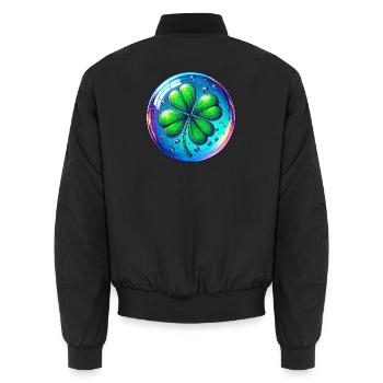 Trèfle à quatre feuilles - Bomber unisexe - noir - Dos - AI Model Male 185 light (185cm)