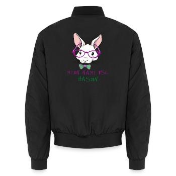 Hase mit Sonnenbrille Ostern - Unisex Bomberjacke - Schwarz - Hinten - AI Model Male 185 light (185cm)
