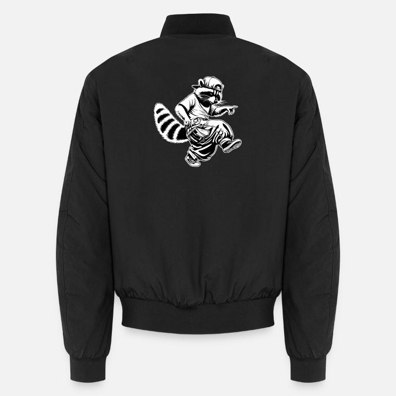 Hiphop-Waschbär - Unisex Bomberjacke - Schwarz