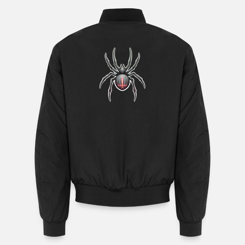 Dunkle Spinne mit rosa Markierungen Unisex Bomberjacke
