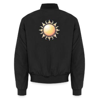 Radiant Sunburst Nature Design - Unisex Bomber Jacket - black - Back - AI Model Male 185 light (185cm)