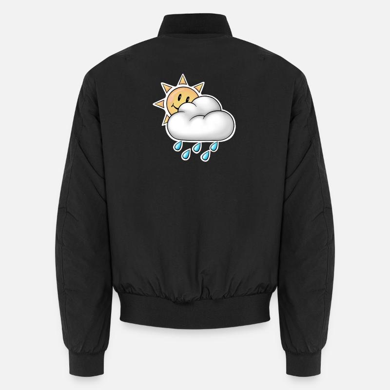 Soleil joyeux avec pluie de nuages Bomber unisexe