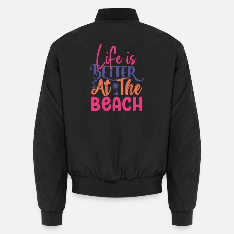 Am Strand lässt es sich besser leben Unisex Bomberjacke