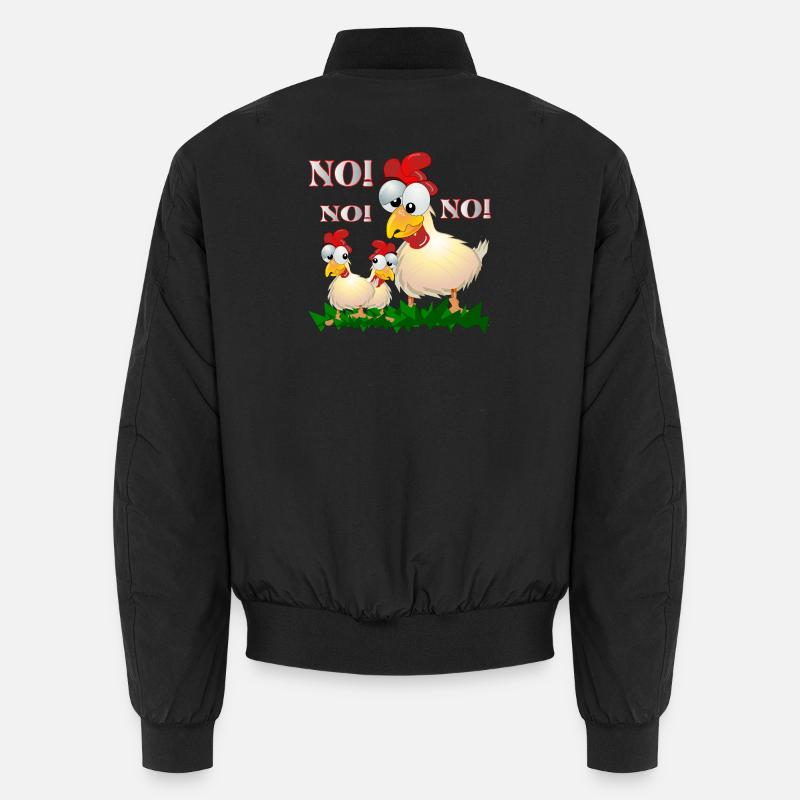 FUNNY CHICKEN COMIC - NO - Unisex Bomber Jacket - black