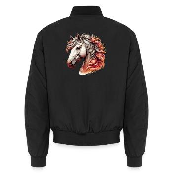 Pferd - Unisex Bomberjacke - Schwarz - Hinten - AI Model Male 185 light (185cm)