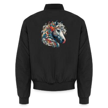 Cheval - Bomber unisexe - noir - Dos - AI Model Male 185 light (185cm)