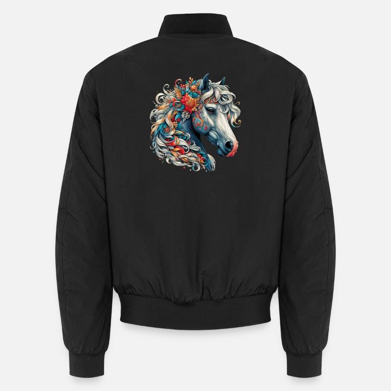 Horse - Unisex Bomber Jacket - black