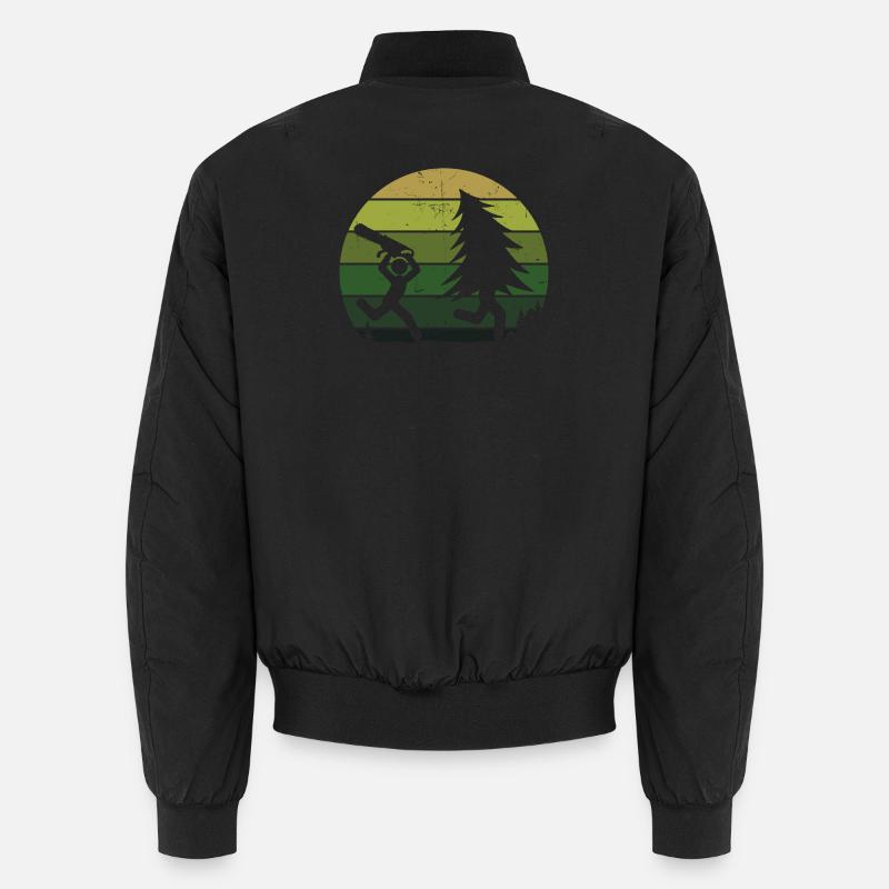 Arbre bûcheron sciure sciure bois bois - Bomber unisexe - noir