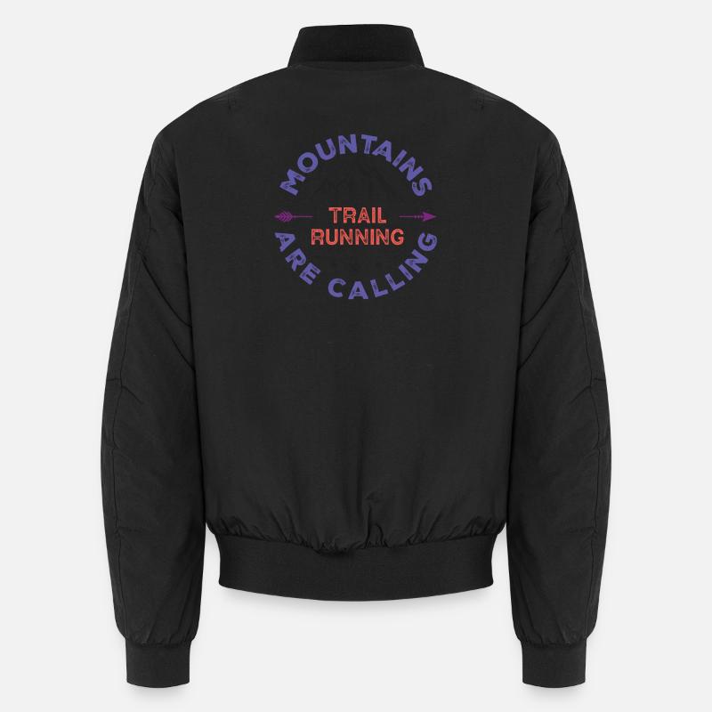 Trailrunning - Berge rufen - Unisex Bomberjacke - Schwarz