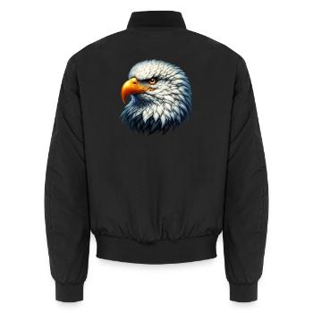 Eagle - Unisex Bomber Jacket - black - Back - AI Model Male 185 light (185cm)