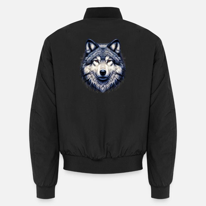 Wolf - Unisex Bomber Jacket - black