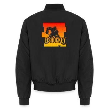 Eishockey - Unisex Bomberjacke - Schwarz - Hinten - AI Model Male 185 light (185cm)