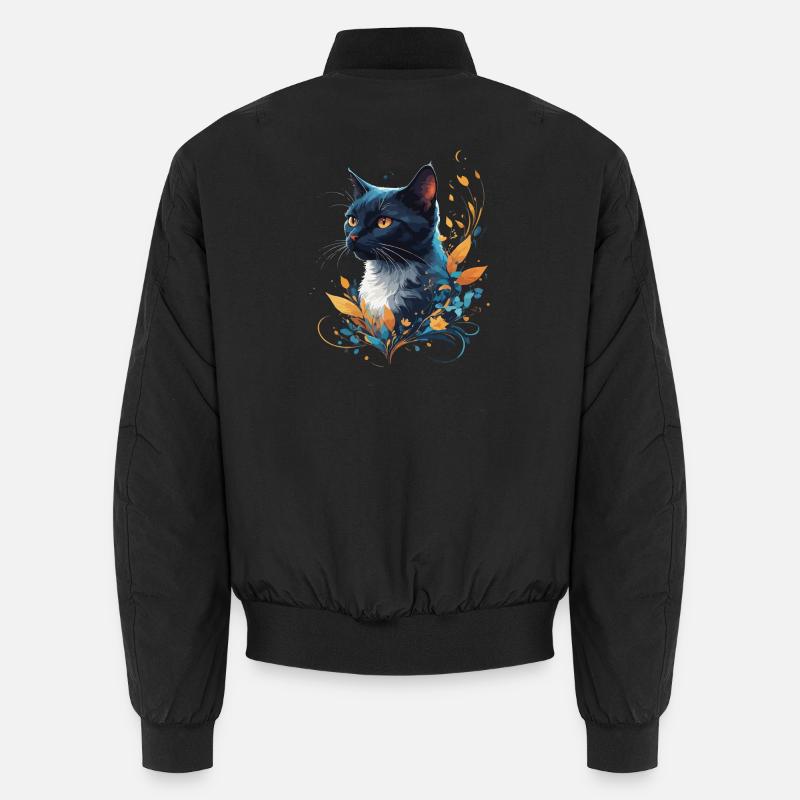 Bunte Katze - Unisex Bomberjacke - Schwarz