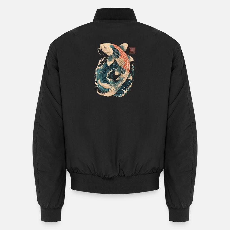 Koi-Karpfen - Unisex Bomberjacke - Schwarz