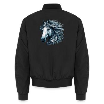 Pferd - Unisex Bomberjacke - Schwarz - Hinten - AI Model Male 185 light (185cm)