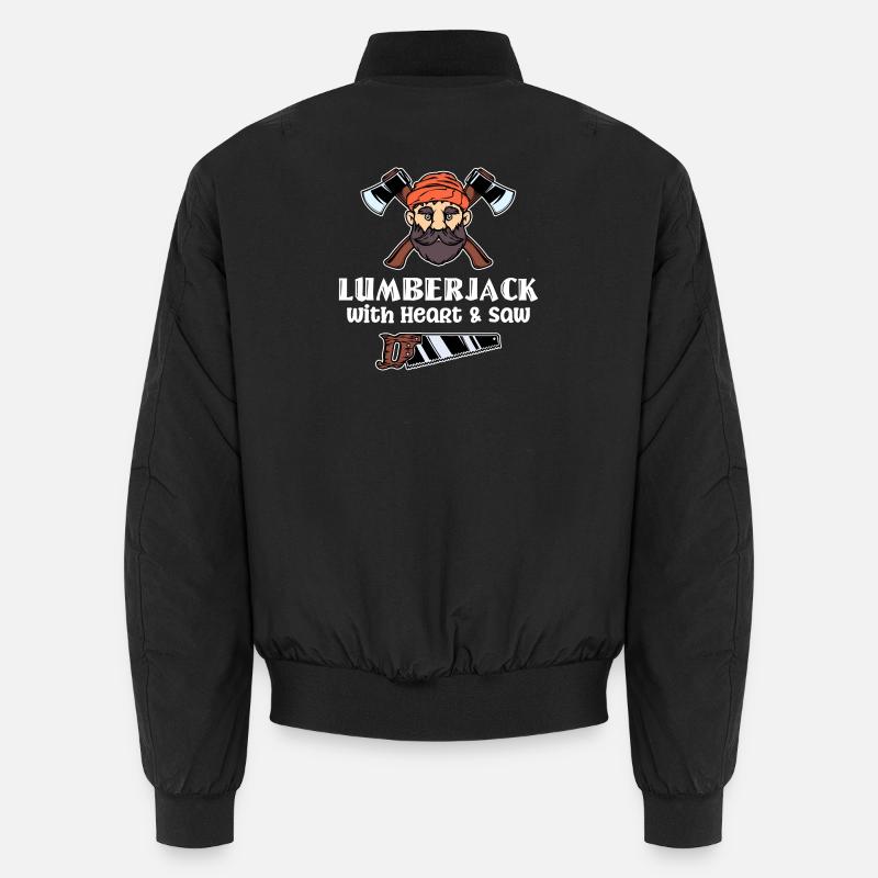 Axt Holzfäller Statement Säge Holzarbeit Forst Unisex Bomberjacke