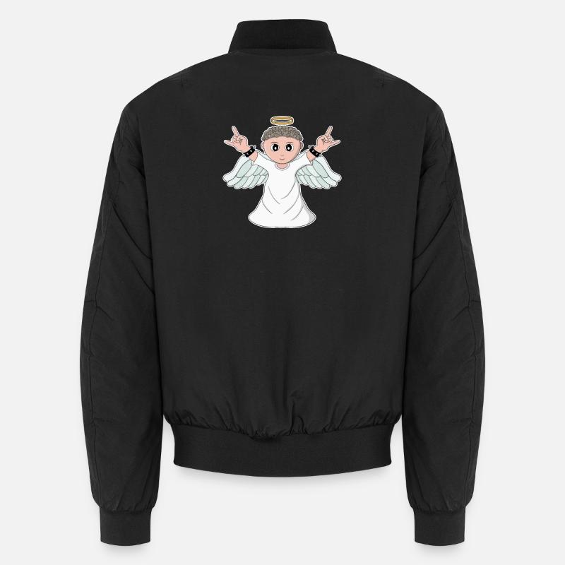 Harte Musik liebender Engel - Unisex Bomberjacke - Schwarz