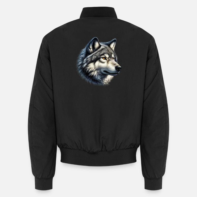 Wolf - Unisex Bomberjacke - Schwarz