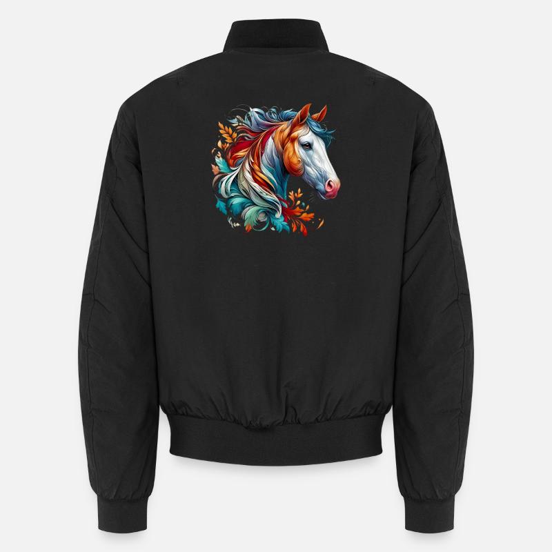 Pferd - Unisex Bomberjacke - Schwarz