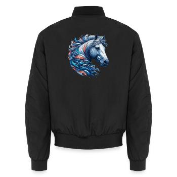 Pferd - Unisex Bomberjacke - Schwarz - Hinten - AI Model Male 185 light (185cm)