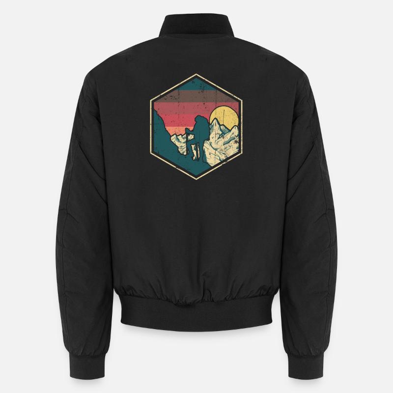 Sunset Summit Climber Hex Badge Unisex Bomber Jacket