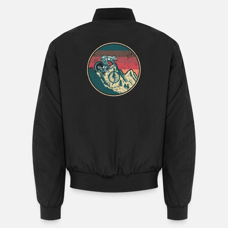Retro Mountainbiker Wappen Unisex Bomberjacke