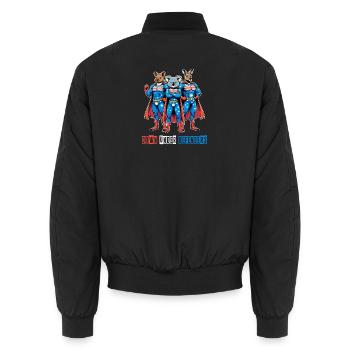 Australiens Helden Känguru Quokka und Koala - Unisex Bomberjacke - Schwarz - Hinten - AI Model Male 185 light (185cm)