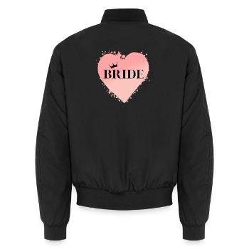 Team Bride-Herz! Personalisierbar - Unisex Bomberjacke - Schwarz - Hinten - AI Model Male 185 light (185cm)