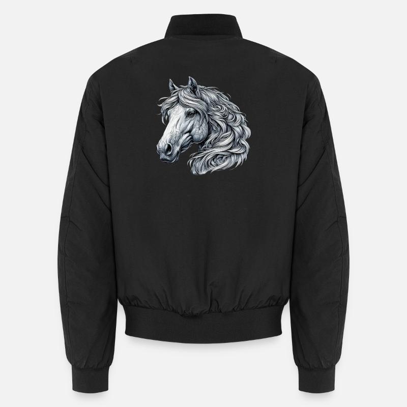 Pferd - Unisex Bomberjacke - Schwarz