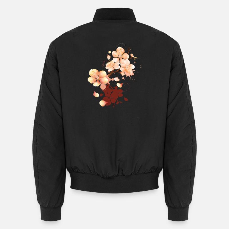 Pfirsichblüten Graffiti im samtigen Pfirsichton Unisex Bomberjacke