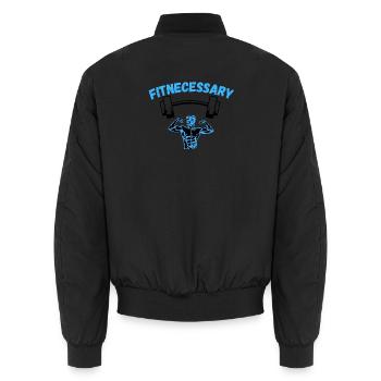FitNecessary - Unisex Bomberjacke - Schwarz - Hinten - AI Model Male 185 light (185cm)