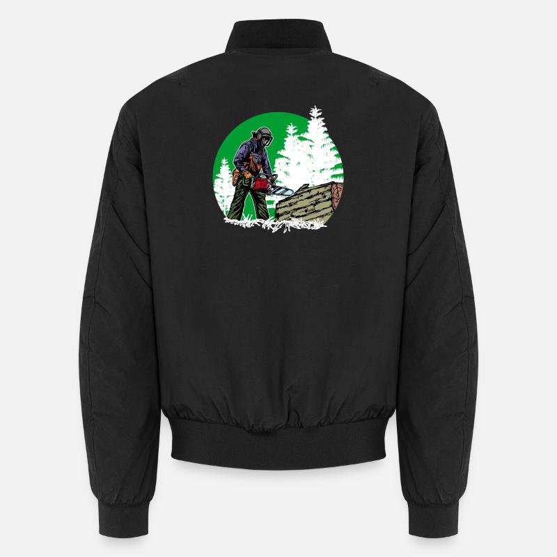Arbre bûcheron tronçonneuse bois boiserie forêt Bomber unisexe