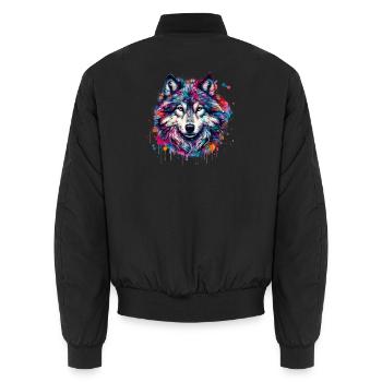 Loup - Bomber unisexe - noir - Dos - AI Model Male 185 light (185cm)