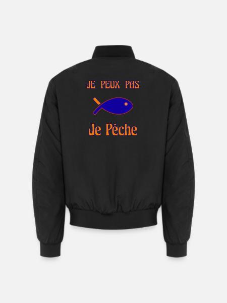 JE PEUX PAS. PÊCHE. POISSON. POISSON D'AVRIL - Bomber unisexe - noir