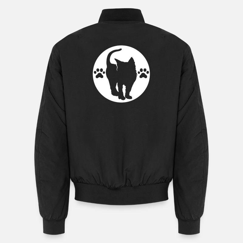 Cat Logo, Paw Symbol, Crest Emblem, Graphic icon Unisex Bomber Jacket