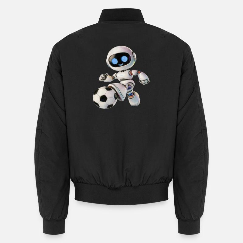 Fußball-Roboter - Unisex Bomberjacke - Schwarz