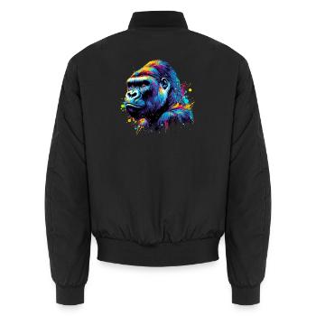 Gorilla - Unisex Bomber Jacket - black - Back - AI Model Male 185 light (185cm)