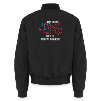Was daran hast du nicht verstanden - Unisex Bomberjacke - Schwarz - Hinten - AI Model Male 185 light (185cm)