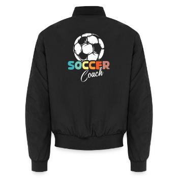 retro soccer coach Fußballspiel Mannschaft Symbol - Unisex Bomberjacke - Schwarz - Hinten - AI Model Male 185 light (185cm)