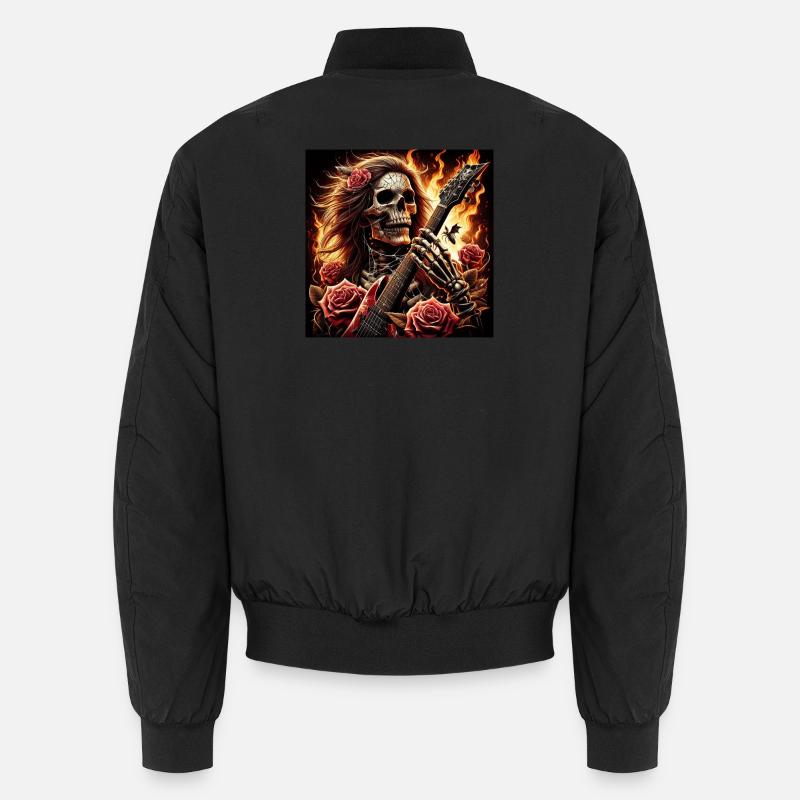 Heavy Metal on Fire Unisex Bomber Jacket