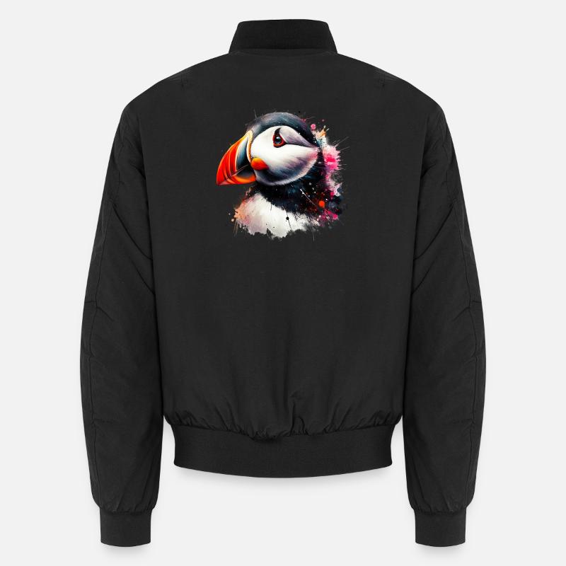 Puffin - Unisex Bomber Jacket - black