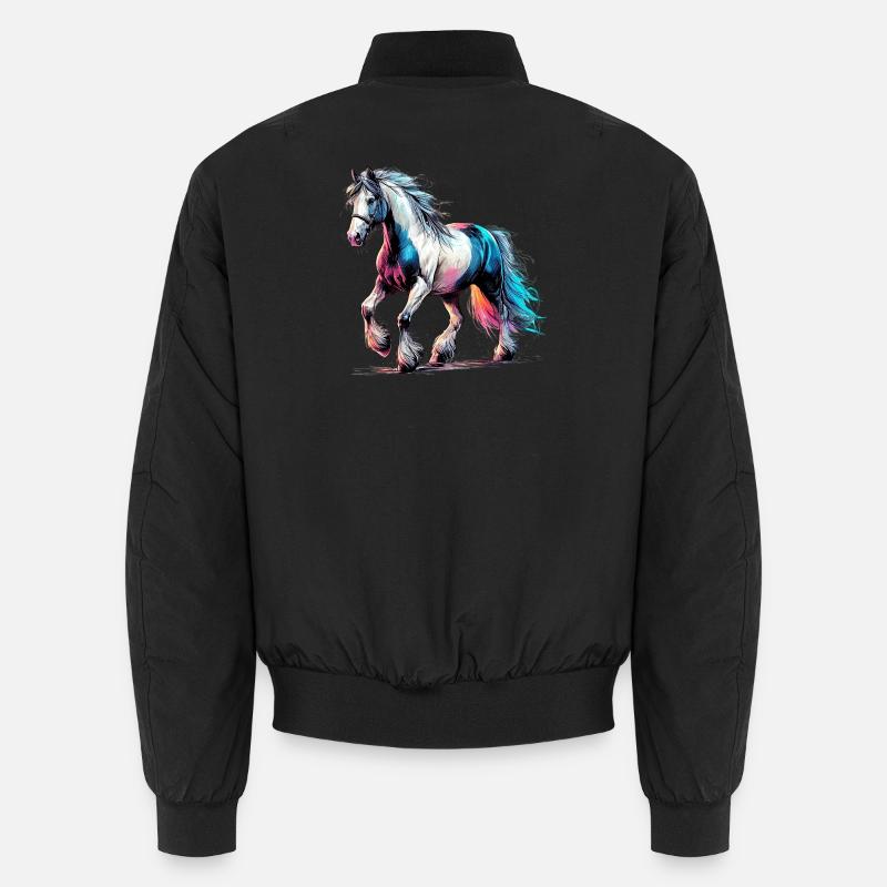 Pferd - Unisex Bomberjacke - Schwarz