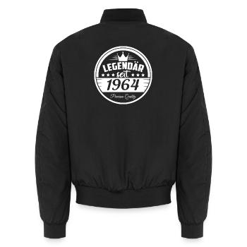 Legendär seit 1964 - Unisex Bomberjacke - Schwarz - Hinten - AI Model Male 185 light (185cm)