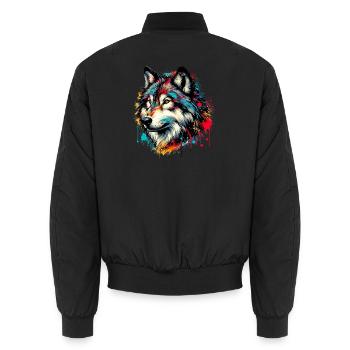 Loup - Bomber unisexe - noir - Dos - AI Model Male 185 light (185cm)