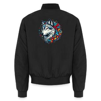 Loup - Bomber unisexe - noir - Dos - AI Model Male 185 light (185cm)