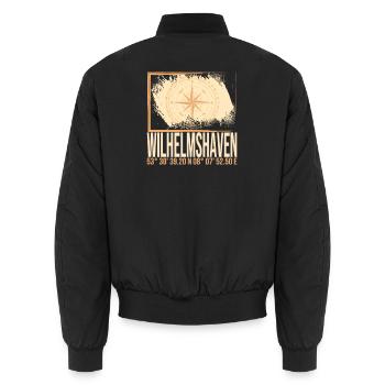 Wilhelmshaven Koordinaten - Unisex Bomberjacke - Schwarz - Hinten - AI Model Male 185 light (185cm)