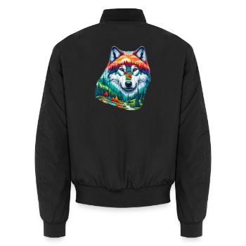 Loup - Bomber unisexe - noir - Dos - AI Model Male 185 light (185cm)