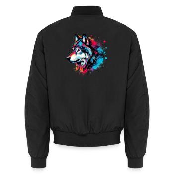 Loup - Bomber unisexe - noir - Dos - AI Model Male 185 light (185cm)
