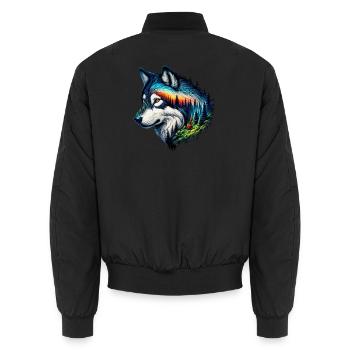 Loup - Bomber unisexe - noir - Dos - AI Model Male 185 light (185cm)