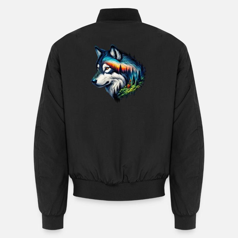 Loup - Bomber unisexe - noir